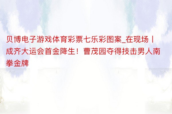 贝博电子游戏体育彩票七乐彩图案_在现场丨成齐大运会首金降生！曹茂园夺得技击男人南拳金牌