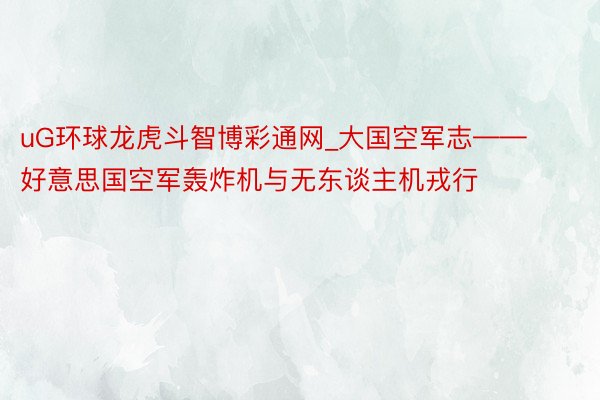 uG环球龙虎斗智博彩通网_大国空军志——好意思国空军轰炸机与无东谈主机戎行